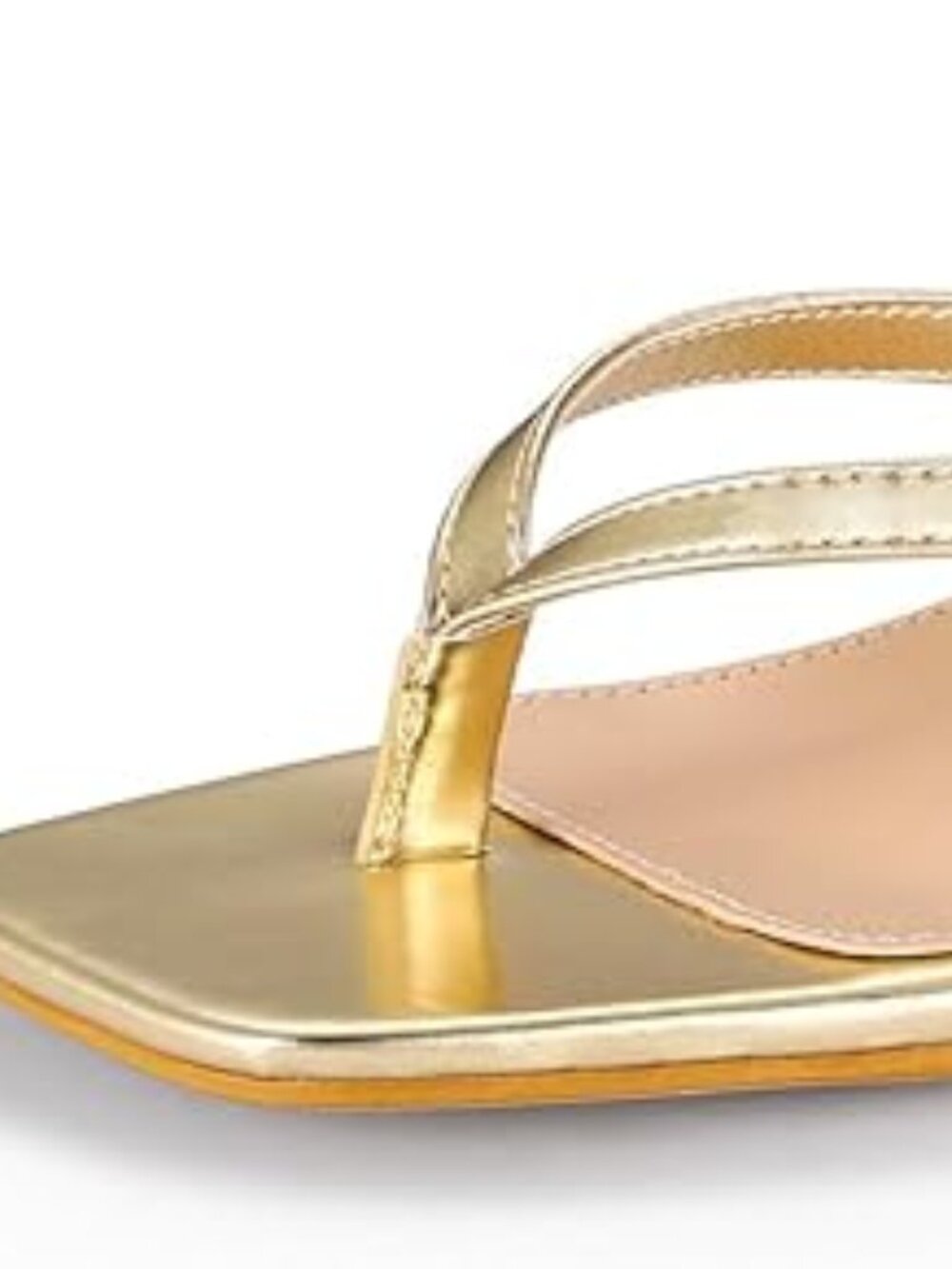 Women's Kitten Heels Thong Sandals Open Square Toe Flip Flop Low Heels 2.5 Inch - Picture 2 of 5